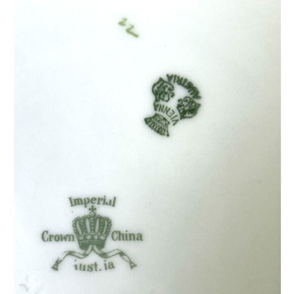 Imperial Crown China Austria Rare Antique IMQ13 Salad Plates 8.25" Set of 5 - Picture 7 of 7